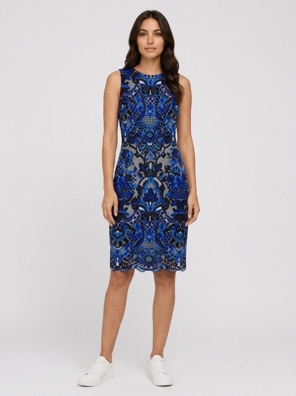 NWT Badgley Mischka  Sheath Knee Length Geometric Lined Dress Women Size 6